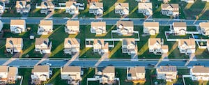 Aerial view of a housing development