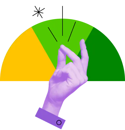 Hand snapping to show how easy it is to raise your credit score from low to high